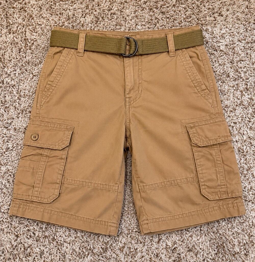 Southpole Authentic Collection Boys Tan Cargo Style Shorts with Belt Size 8